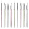 9pcs Eyeliner Brushes Art Fine Point Eyeliner Brush Makeup Gel Eyeliners Brush Water Activated Graphic Cosmetic Liner Wands Applicator for Wet Powder Liquid Gel view 1