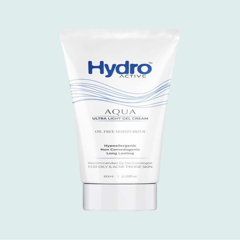 Hydro Active AQUA Ultra Light Gel Cream, Oil-Free Moisturizer for Oily and Acne Prone Skin, Hypoallergenic, Non-Comedogenic, 2.03 fl oz