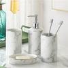 Marble Ceramic Bathroom Four-Piece Mouthwash Set Home Hotel Supplies view 2