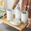 Marble Ceramic Bathroom Four-Piece Mouthwash Set Home Hotel Supplies view 3