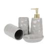 Wash Basin Soap Box Toothbrush Cup Bathroom Toiletries Set Gray view 1