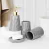 Wash Basin Soap Box Toothbrush Cup Bathroom Toiletries Set Gray view 4