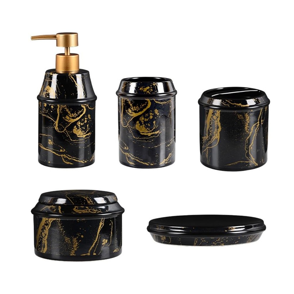 Bathroom Supplies Marble Pattern Five Piece Set