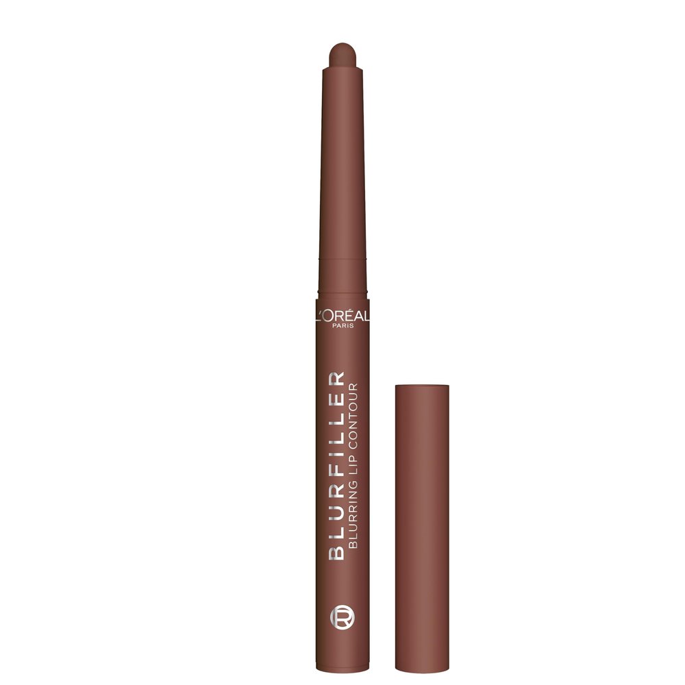 L'Oreal Paris Blurfiller Lip Liner, Lightweight, Buildable, and Sculpting Lip Pencil, Line, Define, and Contour for Fuller-Looking Lips, Mocha Mousse, 0.21 oz