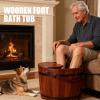 Basin for Soaking Feet,Massaging Reusable with Lid - Wooden Foot Bath Bucket,for Sauna Laundry Home Hands Washing Bathroom Bedroom Dorm Apartment Spa Center view 3