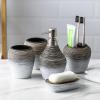 Five Piece Set of Handmade Ceramic Toiletries in The Bathroom view 2