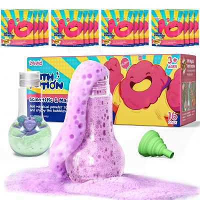 Bath Bomb Potions, 16 Pack Fizzy Bubble Bath Explosions, Cool Foam and Bubble Science Beaker for Bath, Fun Science & Magical Bath Time Buddy, Interactive Bath Bombs