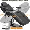 DeerDean Hydraulic Tattoo Bed & Esthetician Chair- 360 Swivel, Adjustable Spa & Facial Treatment Bed for Tattoo & Lash (Black) view 3