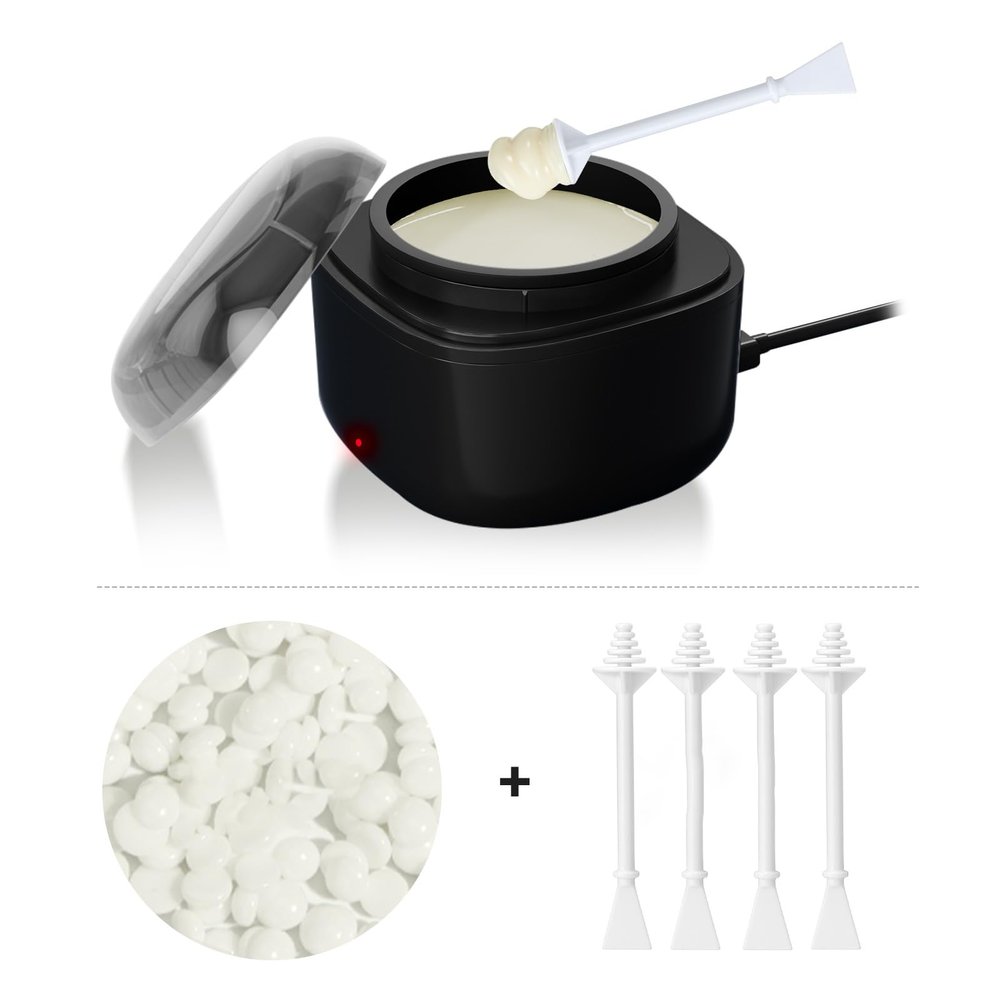 Nose Wax Kit Men, Nose Ear Hair Waxing Kit with 100g Wax, 60 Sticks, Nose Ear Hair Removal Kit, USB Fast Heat, Smart Constant Temp, Upgraded Size