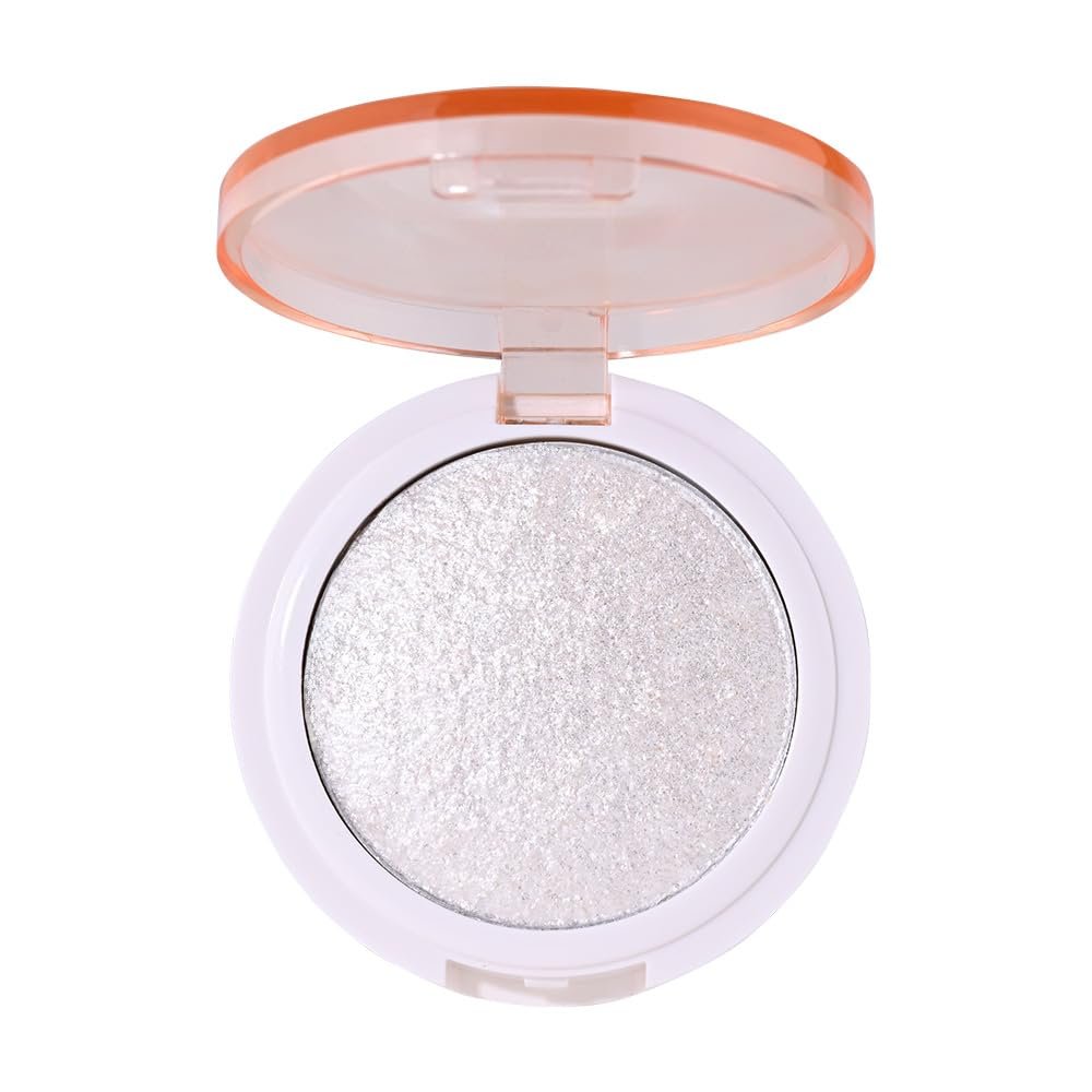 Highlighter Makeup Palette for Blush, Contour, Shadow, Face or Eye Makeup, Shimmer Glow, Creamy Mousse Pressed Powder, Intensely Pigmented, Glitter Sparkling, B03-01# Silver Pearl