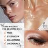 Highlighter Makeup Palette for Blush, Contour, Shadow, Face or Eye Makeup, Shimmer Glow, Creamy Mousse Pressed Powder, Intensely Pigmented, Glitter Sparkling, B03-01# Silver Pearl view 4