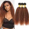 Ombre Brown Water Wave Human Hair Bundles 12 14 16Inch Brazilian Human Hair view 1