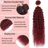 Dark Burgundy Human Hair Bundles Curly Wave 18 20 22 Inch Color 99j# Bundles Human Hair Burgundy 100G Per Bundle 300g Total Unprocessed Brazilian Virgin view 2