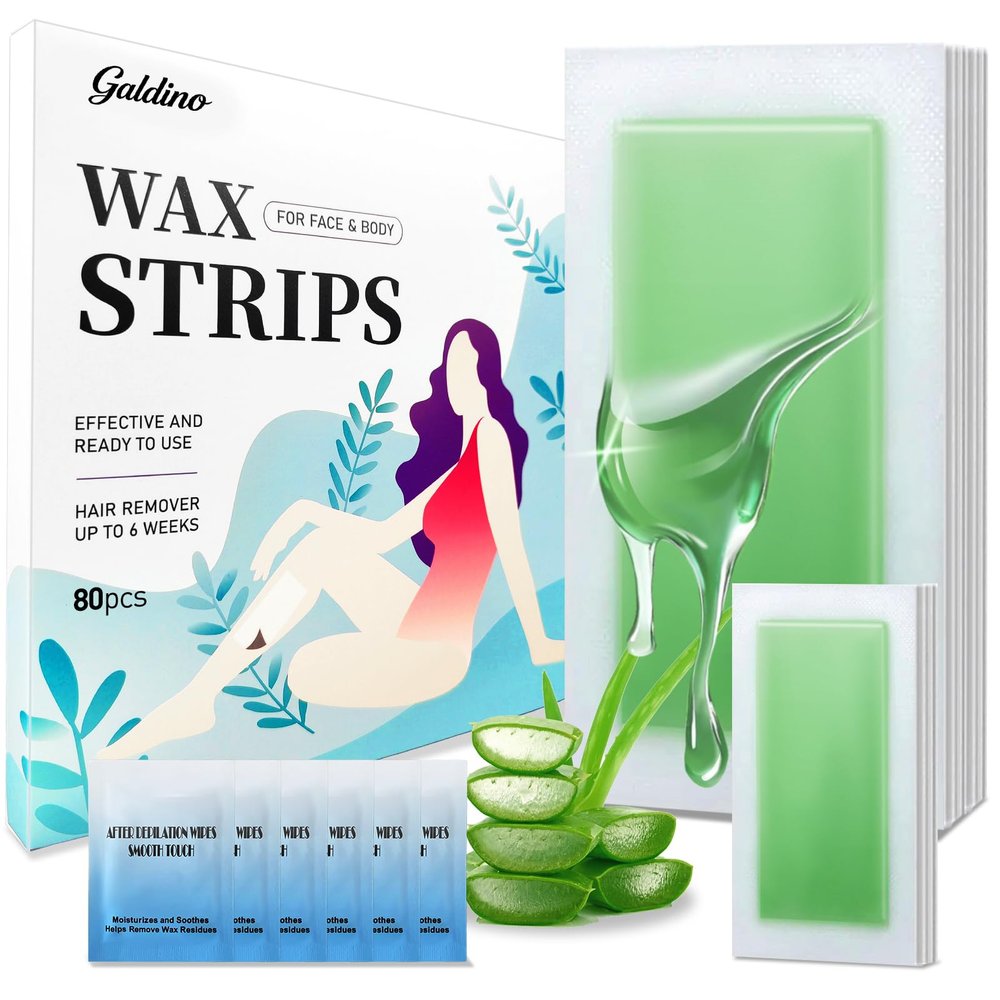 80 Pcs Wax Strips For Face & Body, Waxing Strips For Hair Removal