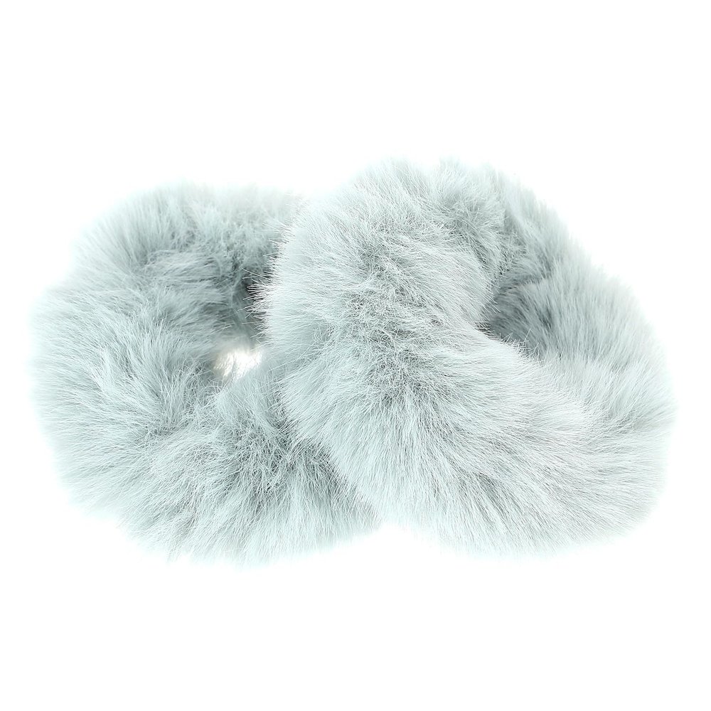 SHOWERORO 2pcs Faux Fur Hair Scrunchies Elastic Ponytail Holders Soft Fluffy Hair Rings for Women Winter Pretty in Mint Green