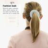 SHOWERORO 2pcs Faux Fur Hair Scrunchies Elastic Ponytail Holders Soft Fluffy Hair Rings for Women Winter Pretty in Mint Green view 2