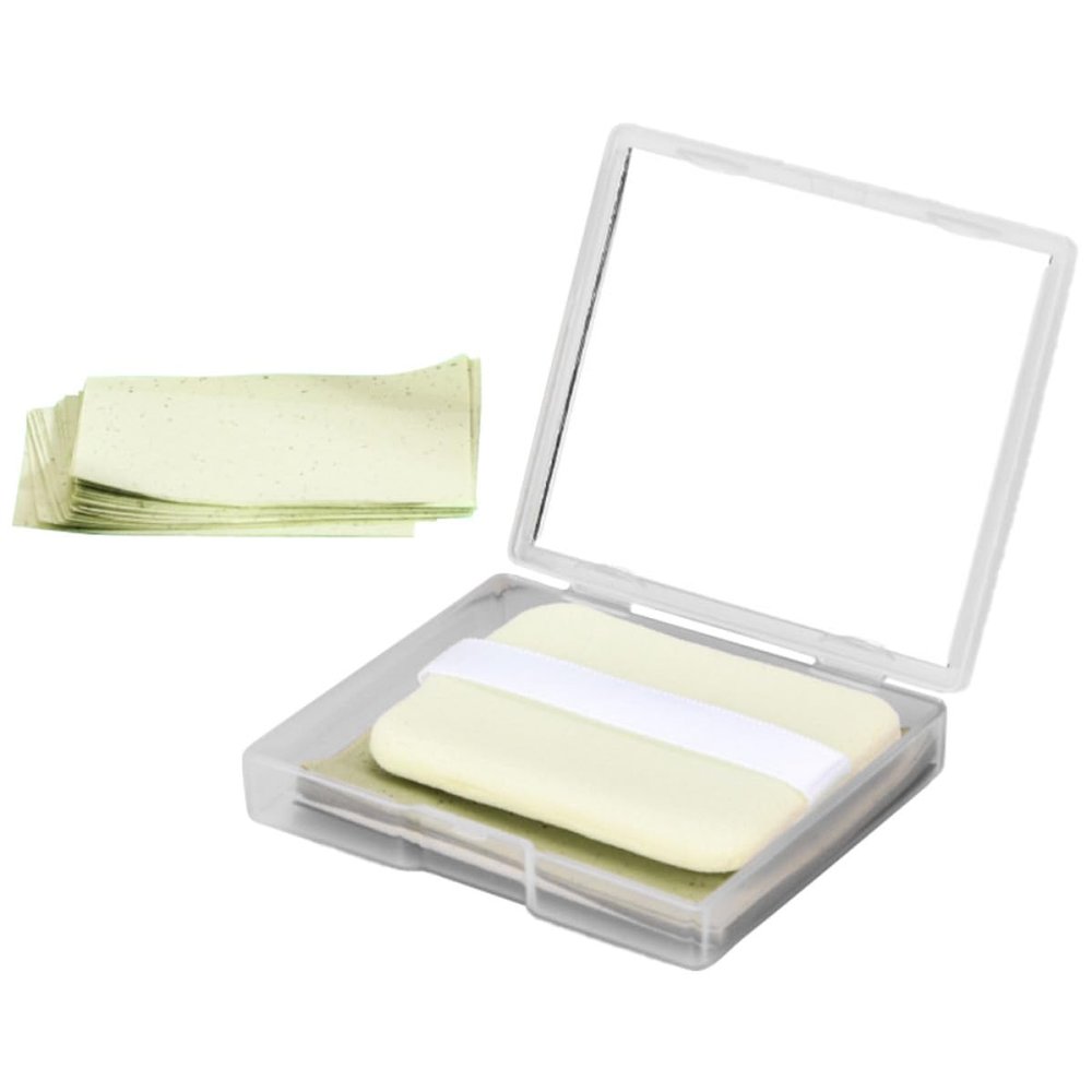 HINTRMENT Tea Extract Oil Blotting Sheets for Face Lightweight Portable Facial Oil Absorbing Paper with Refills Thin Uniform Texture Controls Shine and Reduces Pores for Men and Women