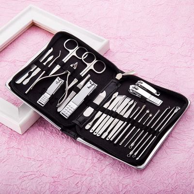 Stainless Steel Manicure Set Pedicure Scissor Nail Cutter Cuticle Nipper Dead Skin Pliers Tool with Case Kit