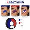 BOBISUKA Red White Blue Face & Body Paint 6 Colors Cream Washable Face Paint for Patriotic Pride, 4th of July, USA Flag, Independence Day Easy to Blend, High Pigment & Long Lasting view 4