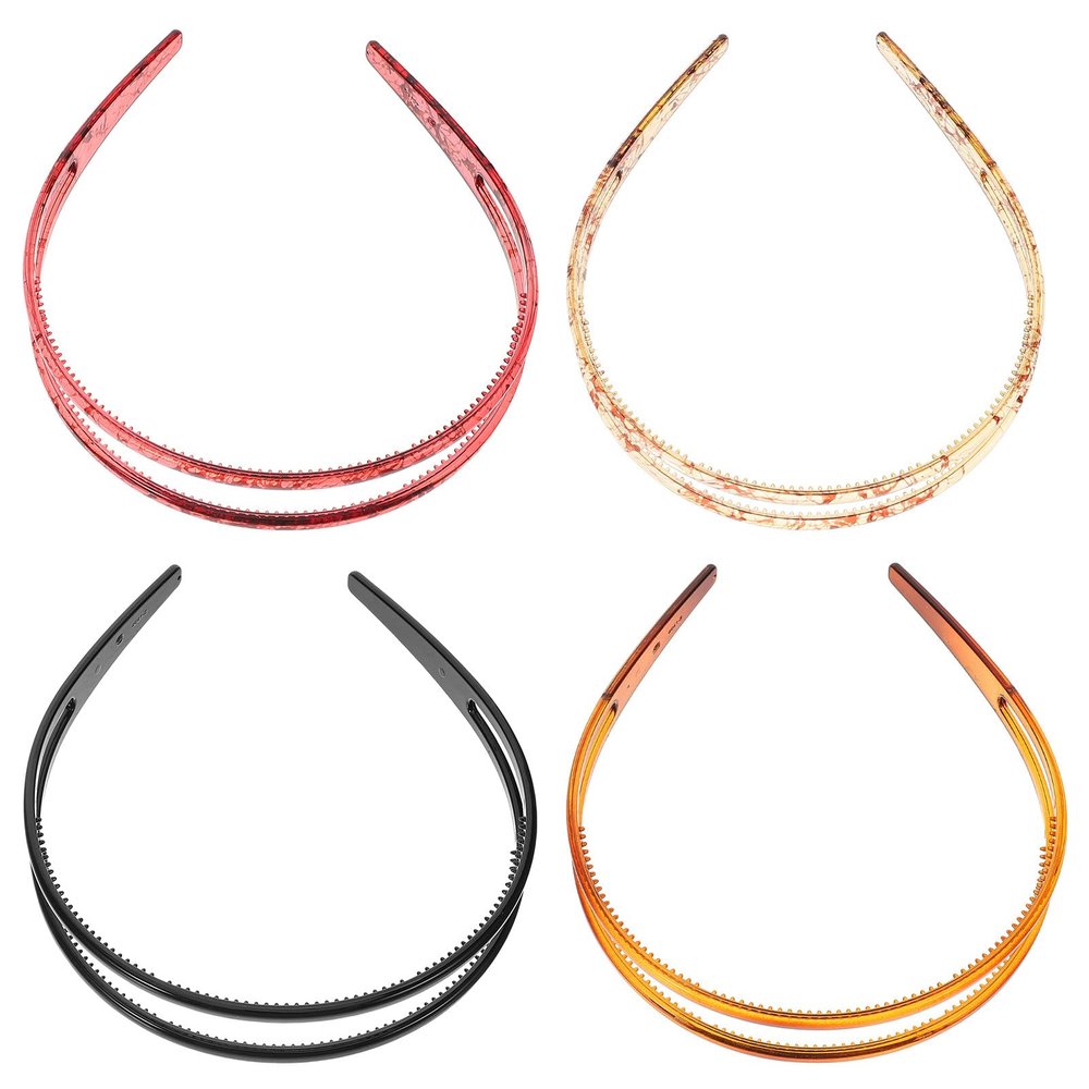 LALADEFIEE 4pcs Women's Hollow Teeth Headbands Non-slip Hair Styling Tools for Face Washing Makeup Exercise and Everyday Use and Versatile Hair Accessories