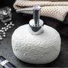 Decoration White Four-Piece Ceramic Relief Pattern Bathroom Set Supplies Home Hotel Wash view 3