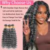 Grey Human Hair Bundles 18 20 22 Inch Deep Wave Bundles 12A Human Hair 100% Unprocessed Brazilian Virgin Hair Quick Weave Extensions P1B/Grey for Women view 4