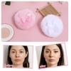 2 PCS Dusting Powder Puff, 3.4 Inch Soft Dusting Puffs Large Fluffy Powder Puff, Washable Reusable, Big Fluffy Puffs for Women Makeup Face Body(White+Pink) view 2