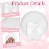 2 PCS Dusting Powder Puff, 3.4 Inch Soft Dusting Puffs Large Fluffy Powder Puff, Washable Reusable, Big Fluffy Puffs for Women Makeup Face Body(White+Pink) view 3
