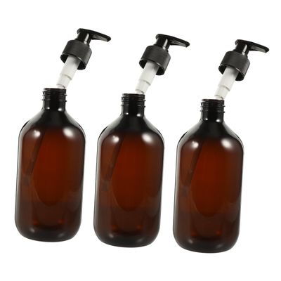 IOBIDDYS 3pcs Refillable Shampoo Dispenser Bottles Pet Pump Bottles for Hand Soap Lotion Shower Gel Bathroom Container with Non-Slip Base and Design