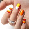 CurvLife Shrot Square Fall Press On Nails, Citrus Pop Red, Soft Gel view 1