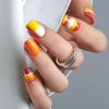 CurvLife Shrot Square Fall Press On Nails, Citrus Pop Red, Soft Gel view 2