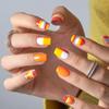 CurvLife Shrot Square Fall Press On Nails, Citrus Pop Red, Soft Gel view 3