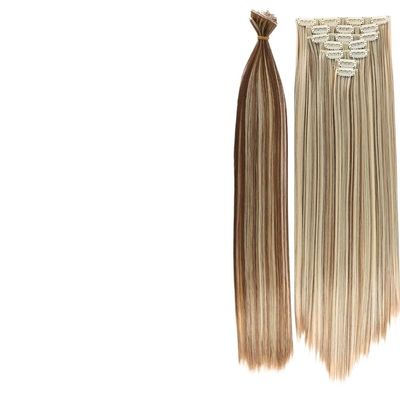 ALLUREMOUR Synthetic Straight Hair Extensions, Hair Clip Extensions, Clip Extensions ALLUREMOUR(6H613)