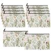 Chunful 10 Pieces Inspirational Canvas Makeup Bags for Women Graduation Gift Rainbow Canvas Cosmetic Bags Bulk with Zipper Friendship Gift Travel Toiletry Pouch(Wildflowers) view 1
