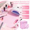 Disposable Nail Mats Easy to Clean, 3 Ply Waterproof Table Acrylic Nail Practice Sheet Desk Towel for Manicure Pedicure, Versatile for Tattoo & Dental Bibs, Salon Nail Tech (Purple-50 Pcs) view 2