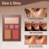 All in One Makeup Palette with 3 Brushes - Foldable Travel Make Up Kit Set includes Highly Pigmented Eyeshadow, Buildable Contour, Correction Concealer, Shine Highlighter, Blush, Lip for Face Paint view 2