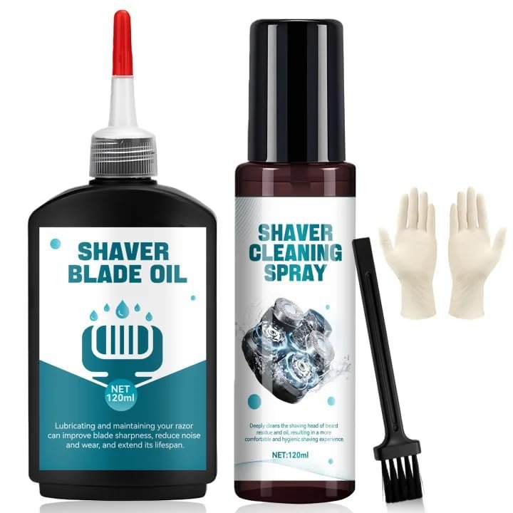 Shaver Cleaning Solution, Electric Shaver Oil, Deeply cleans and Lubricates