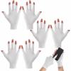 3 Pairs White Moisturizing Gloves - Fingerless Design Cotton Gloves for Dry Hands Sleeping Overnight, Open Fingertips Glove for Women, Touchscreen Moisture Hand Wrap view 1