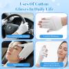 3 Pairs White Moisturizing Gloves - Fingerless Design Cotton Gloves for Dry Hands Sleeping Overnight, Open Fingertips Glove for Women, Touchscreen Moisture Hand Wrap view 4