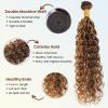 ALHER Water Wave Highlight Bundles with Long Deep Part 2x6 Lace Closure, 12A P4/27 Honey Blonde Ombre Brown Colored Wet and Wavy Bundles 100% Virgin Remy Curly Human Hair 12 14 16+12 2x6 Kim K Closure view 3