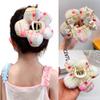 Ouliget Large Fabric Flower Claw Clip,Cute Oversized Hair Clip for Girls Women,Creative Hair Ties Ponytail Decorative Headwear for Christmas Party Decoration (Pink Flower) view 2