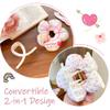 Ouliget Large Fabric Flower Claw Clip,Cute Oversized Hair Clip for Girls Women,Creative Hair Ties Ponytail Decorative Headwear for Christmas Party Decoration (Pink Flower) view 4