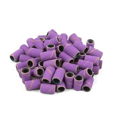 100pcs Nail Drill Bits Sanding Bands for Nail Drill File Grinder Sander Band Set(180grit 100pcspurple)
