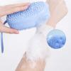 PLAYTHROUGH Silicone Bathing Brushes 3Packs, Bathing Soap Pouch with Hanging Loop, Exfoliating (Pink, Purple, Green) view 2