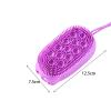 PLAYTHROUGH Silicone Bathing Brushes 3Packs, Bathing Soap Pouch with Hanging Loop, Exfoliating (Pink, Purple, Green) view 3