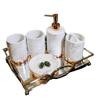 Ceramic Bathroom Five-Piece Set Nordic Imitation Marbled Wash Suite European Hotel Supplies view 1