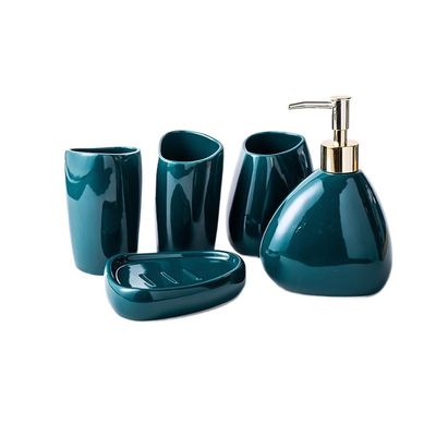 Ceramic Bathroom 5 Piece Set Dark Green Wash Suite Home Hotel Supplies Accessories