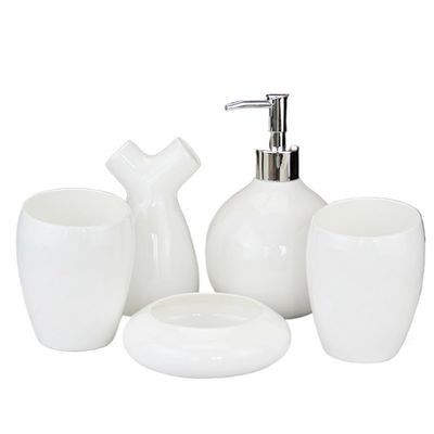 Ceramic Bathroom Set Hotel Toiletries Dental Jar Toothbrush Holder Bone Porcelain