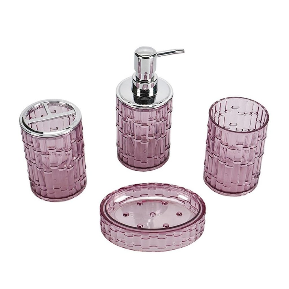Acrylic Bathroom Wash Suite Home Hotel Appliances Plastic Storage 4 Sets