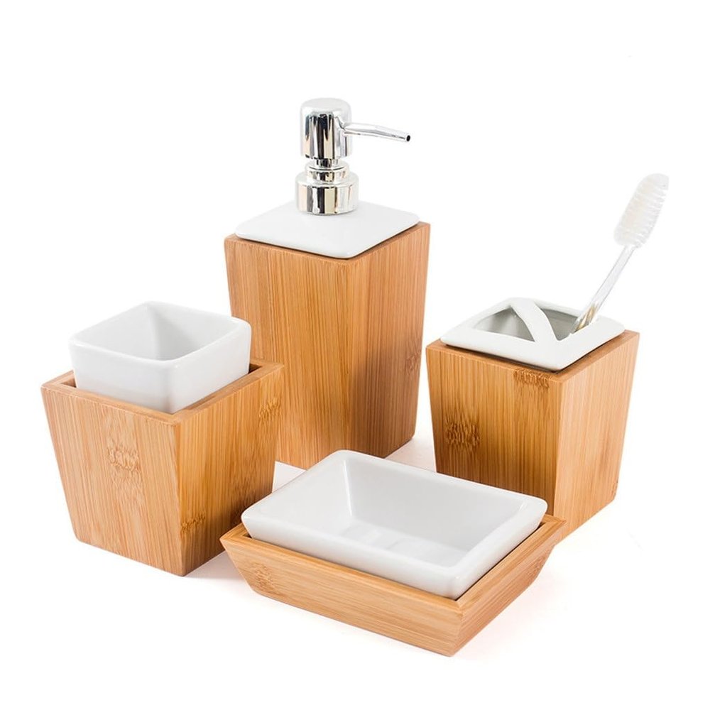Ceramic Bathroom Set Four Piece Square Wash Combination Hotel Home Decoration